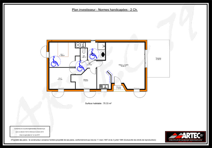 Plan de maison grande piece a vivre