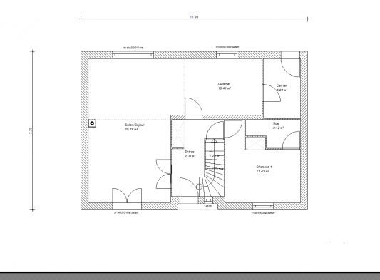 Plan de maison avec 1 chambre