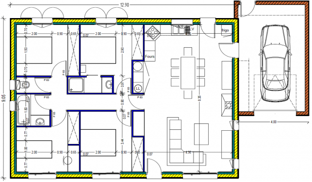 Plan de maison 100m2 plain pied