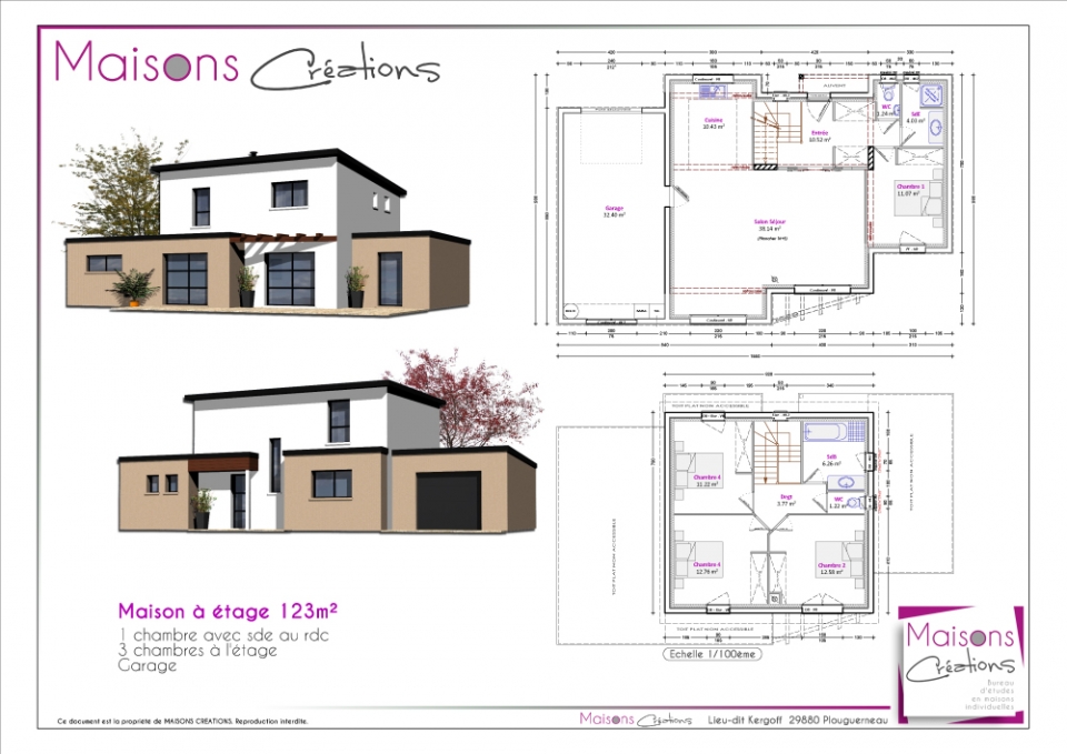 Plan de maison à étage
