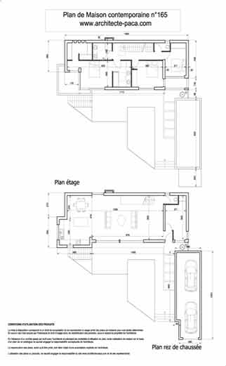 Plan de maison a toiture plate