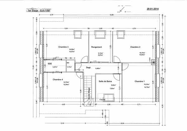 Plan de maison avec comble amenageable