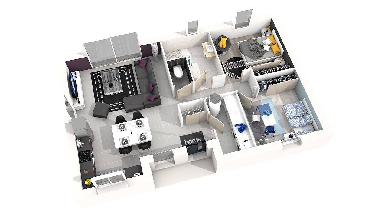 Plan de maison 90m2