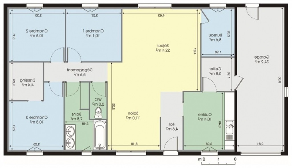 Plan de maison de plain-pied