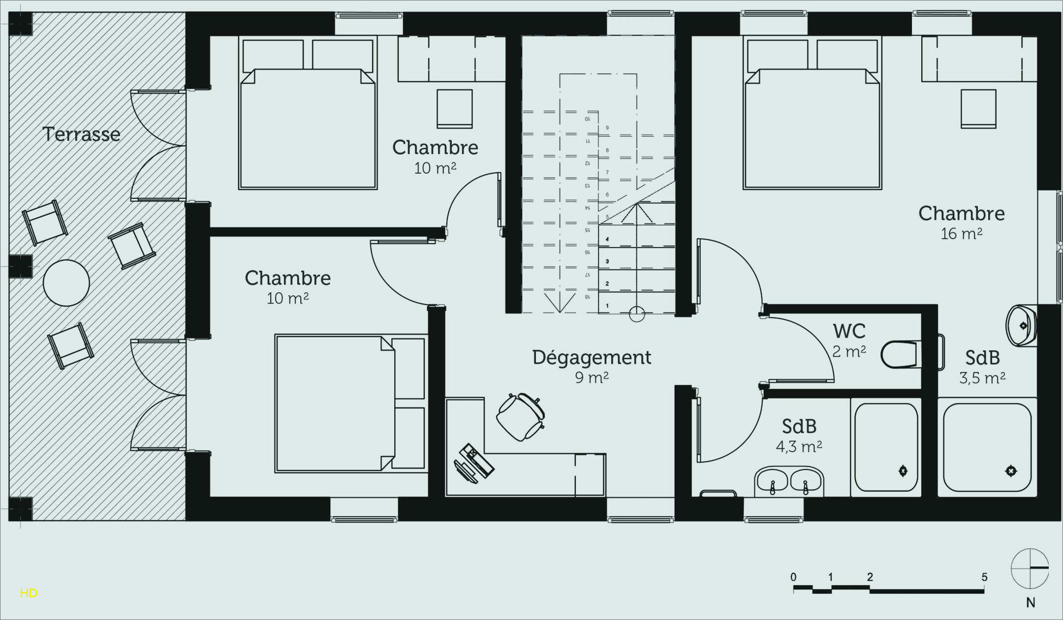 Plan de maison en l avec etage