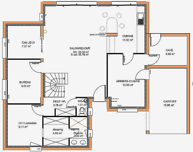 Plan de maison moderne 5 chambres