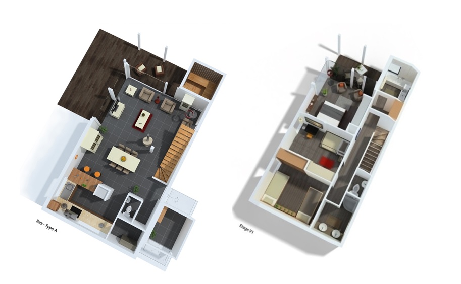 Plan de maison exposition sud