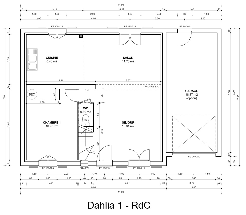 Plan de maison 70 metre carre