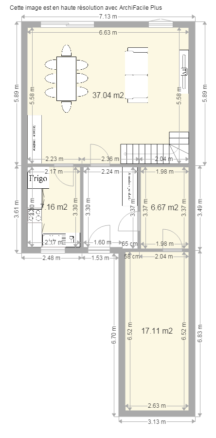 Plan de maison une seule façade