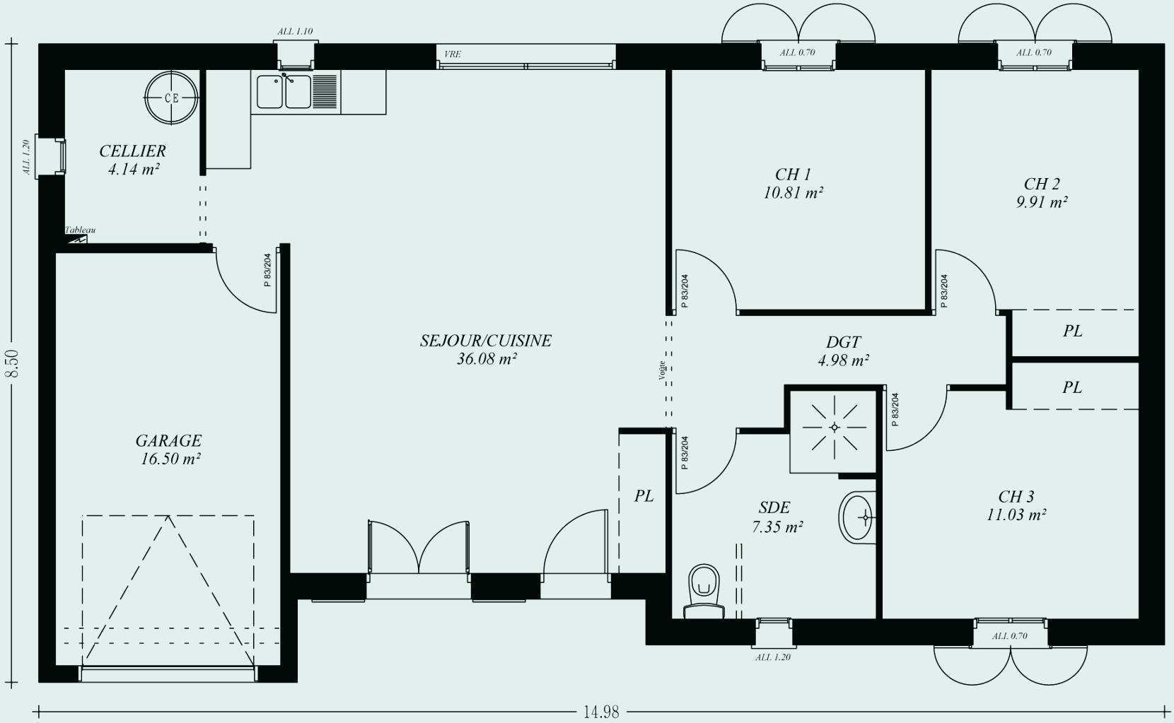 Plan de maison gratuit 2 chambres pdf