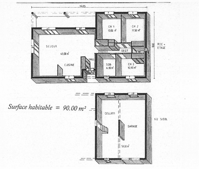 Plan de maison 90m