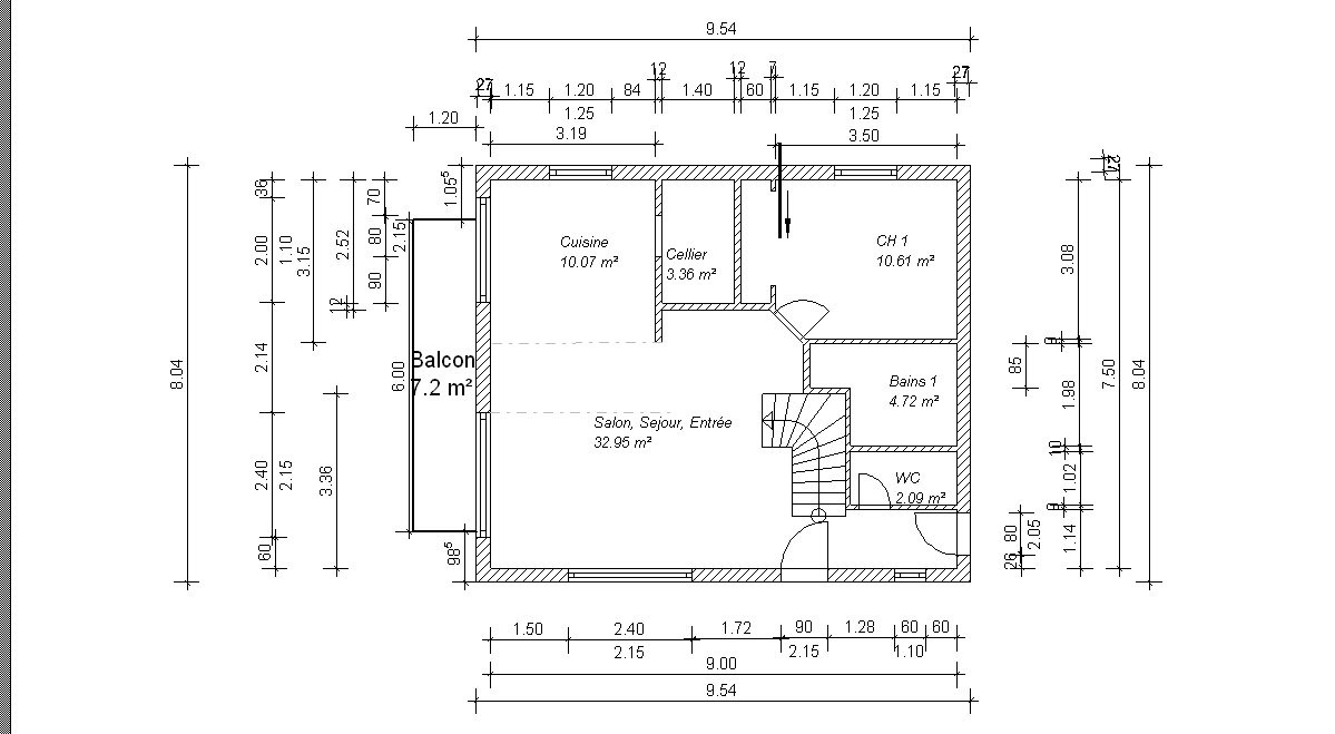 Plan de maison 9m de large