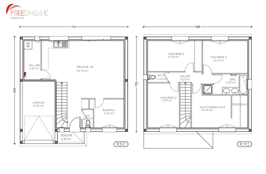 Plan de maison avec étage+garage