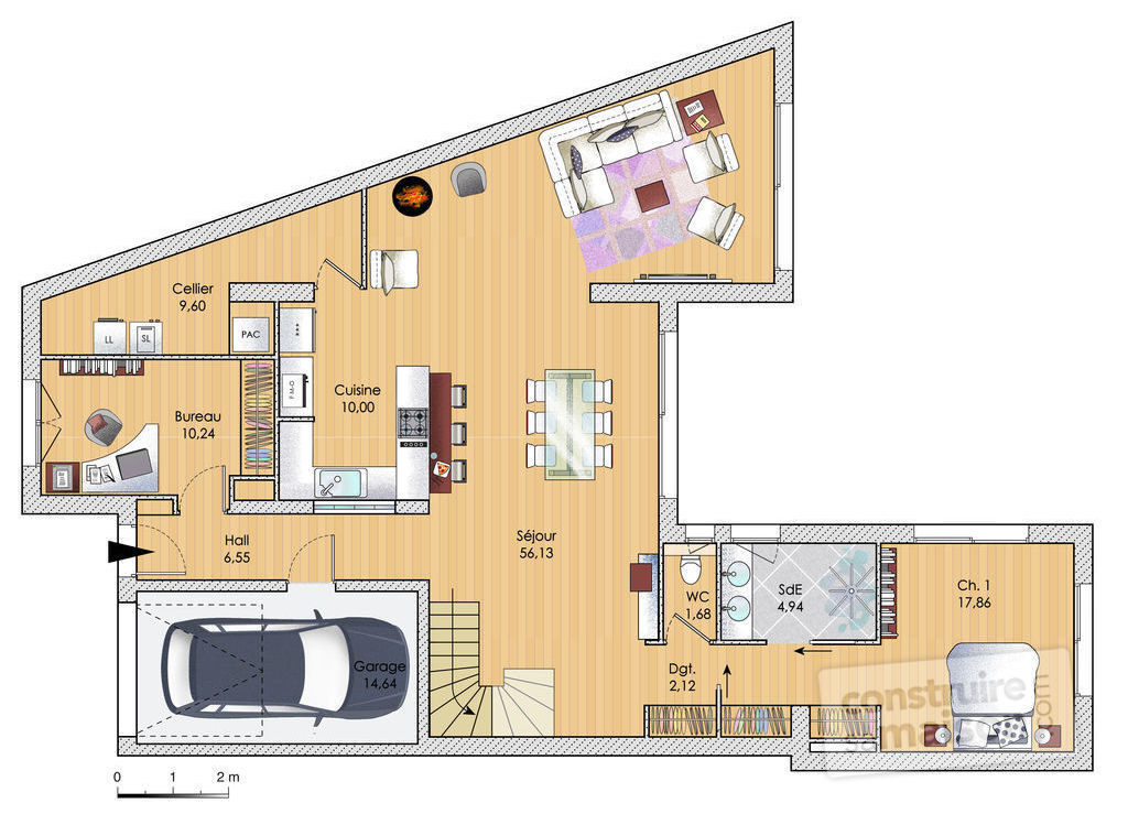 Plan de maison en ville