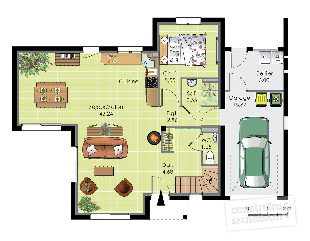 Un plan pour une maison de 100m2