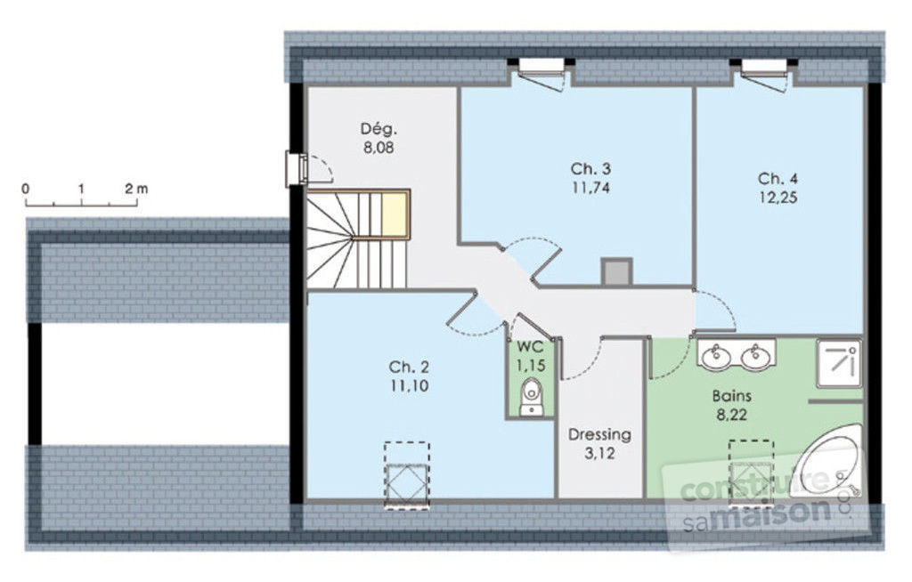 Plan de maison a 4 chambres