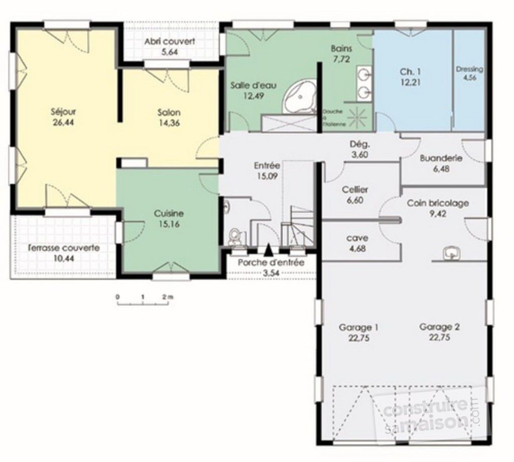Plan de maison moderne avec etage