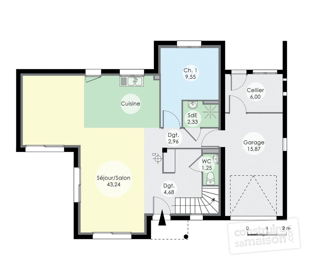 Plan de maison comtemporaine