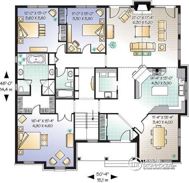 Plan maison typique americaine