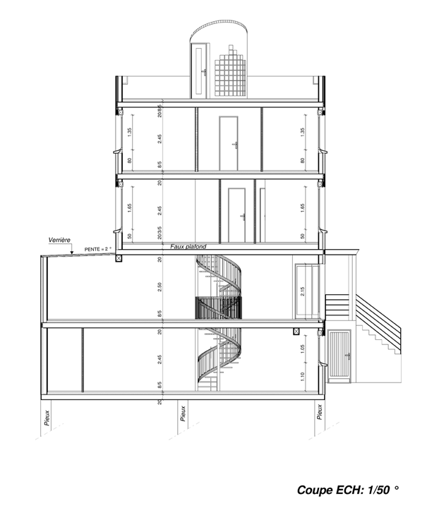 Plan façade de maison