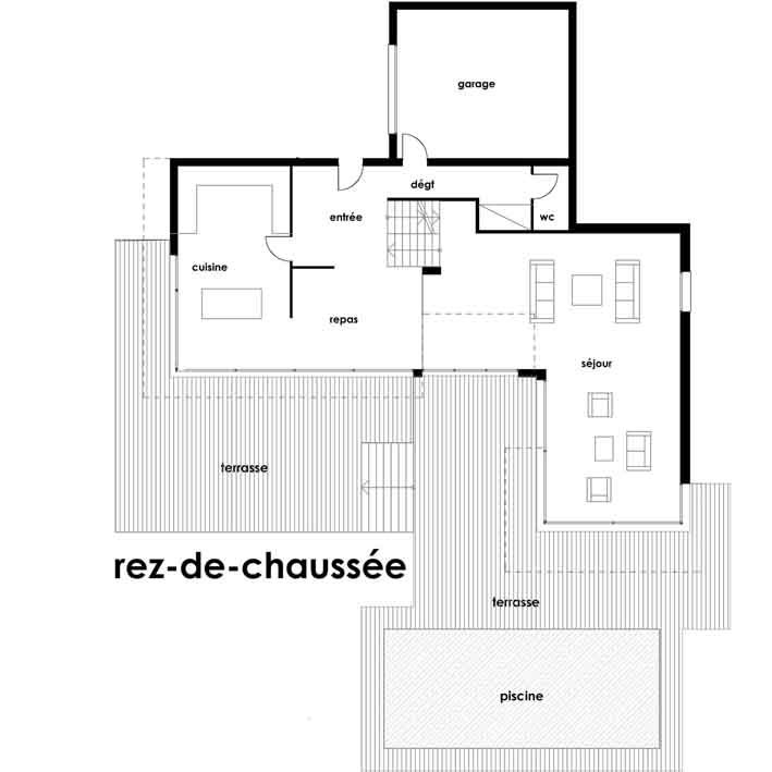 Plan maison architecte toit plat