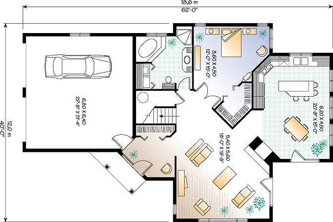 Plan de maison plein pied avec garage double