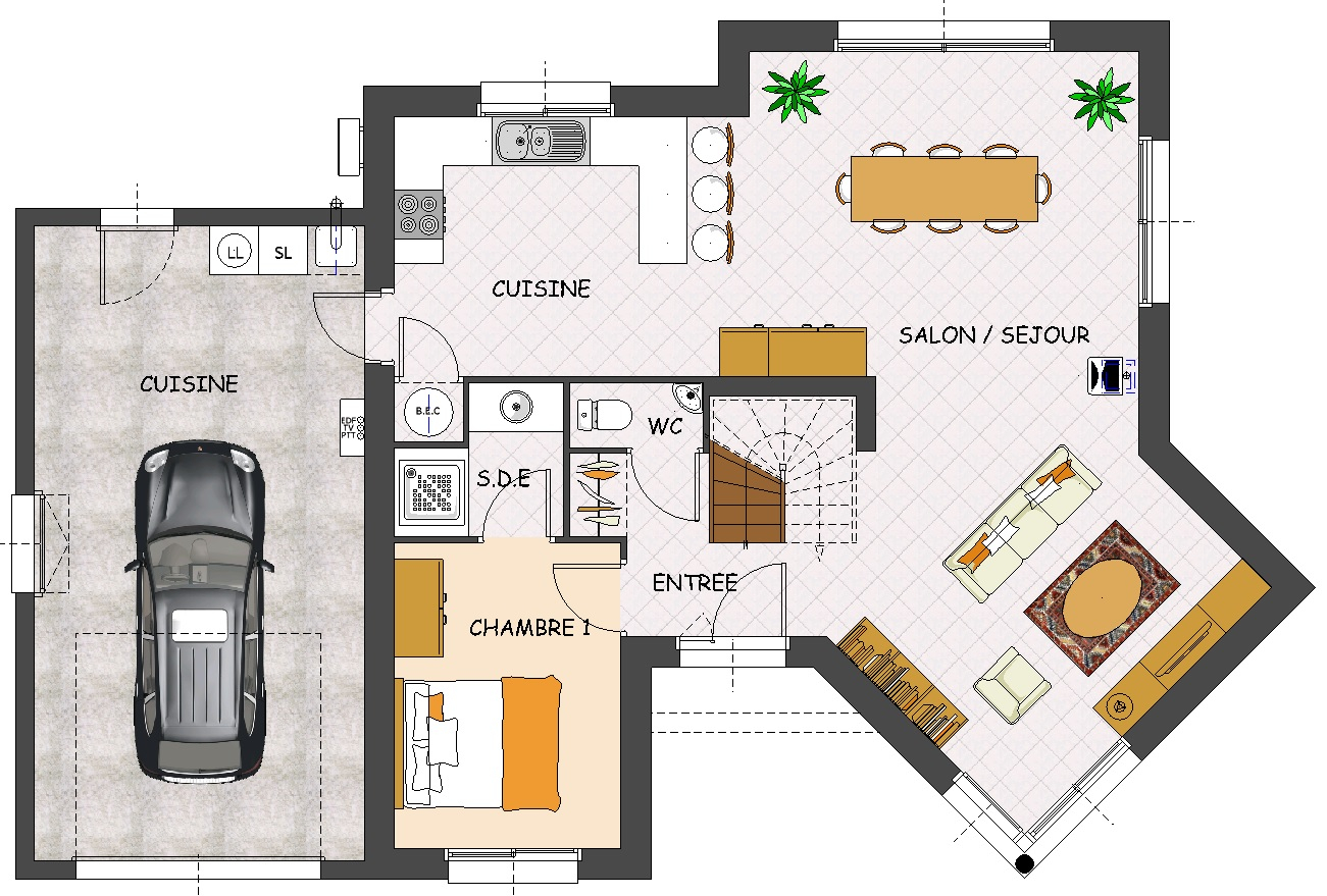 Plan de maison gratuit avec mezzanine
