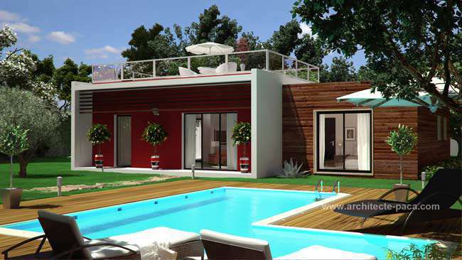 Plan de maison bois contemporaine