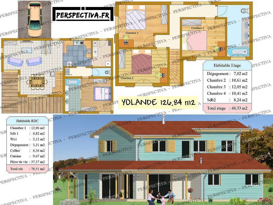 Plan d'une maison en rondin de bois