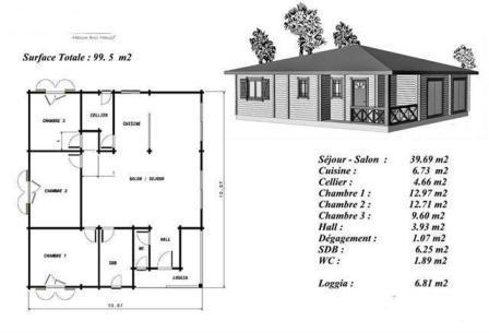 Plan de maison avec loggia