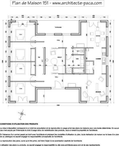 Plan de maison plain pied gratuit a telecharger