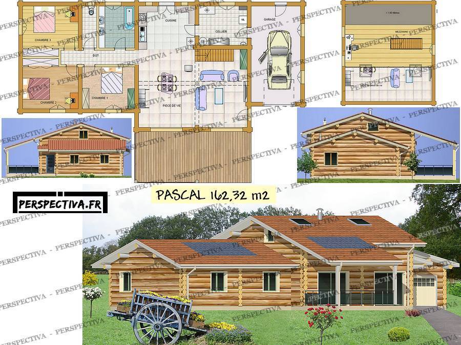 Plan de maison en bois 3d