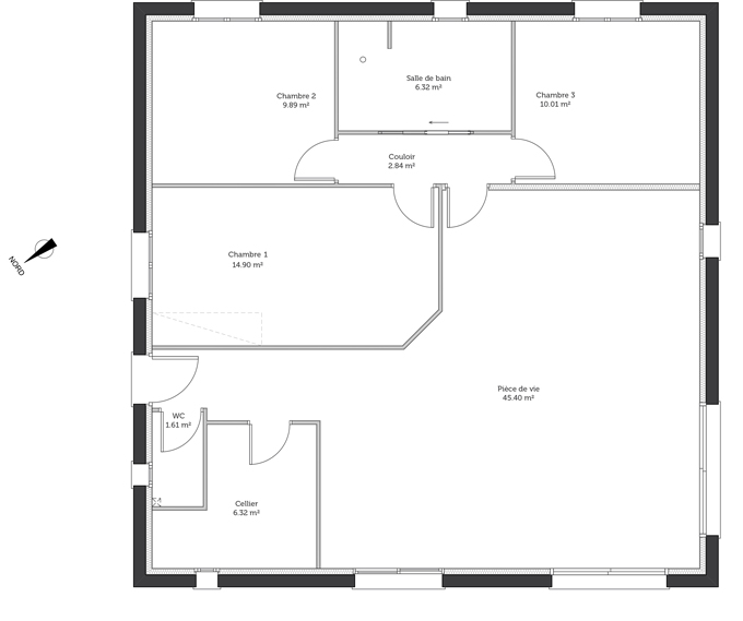Plan maison plain pied sans couloir