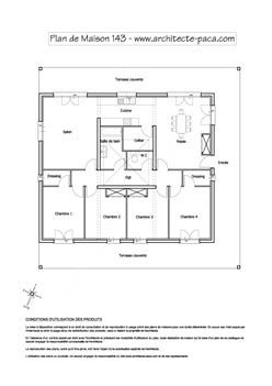 Plan de maison carré plein pied