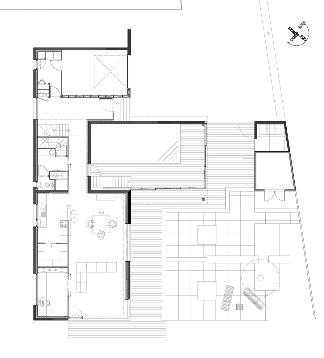 Plan de maison piscine interieure