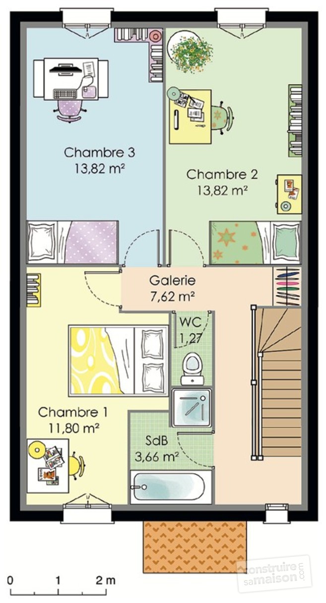 Plan de maison de 50 m²