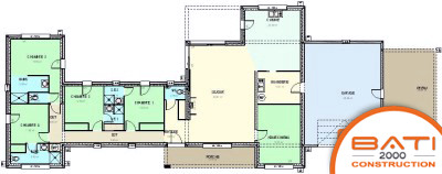 Plan de maison contemporaine 4 chambres