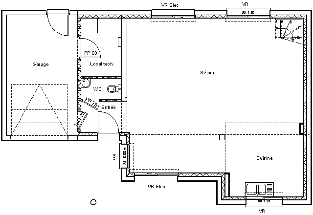 Exemple de plan de maison en l