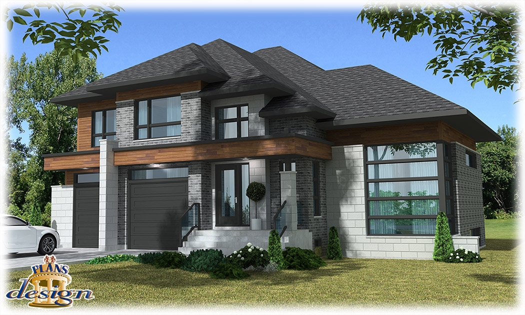 Plan de maison moderne rustique