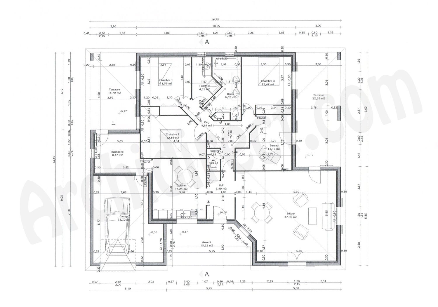 Plan de maison individuelle moderne gratuit