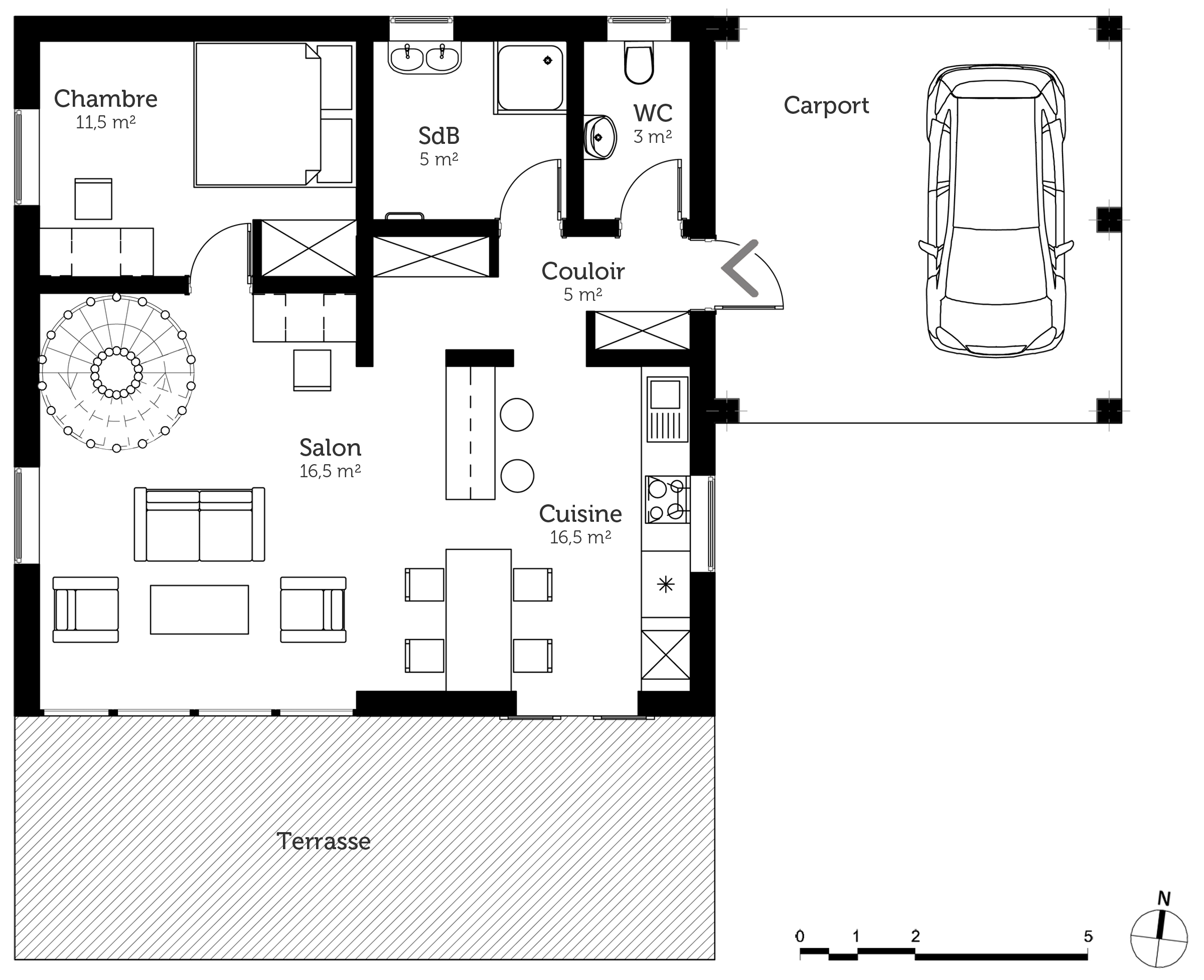 Plan de maison en cubes