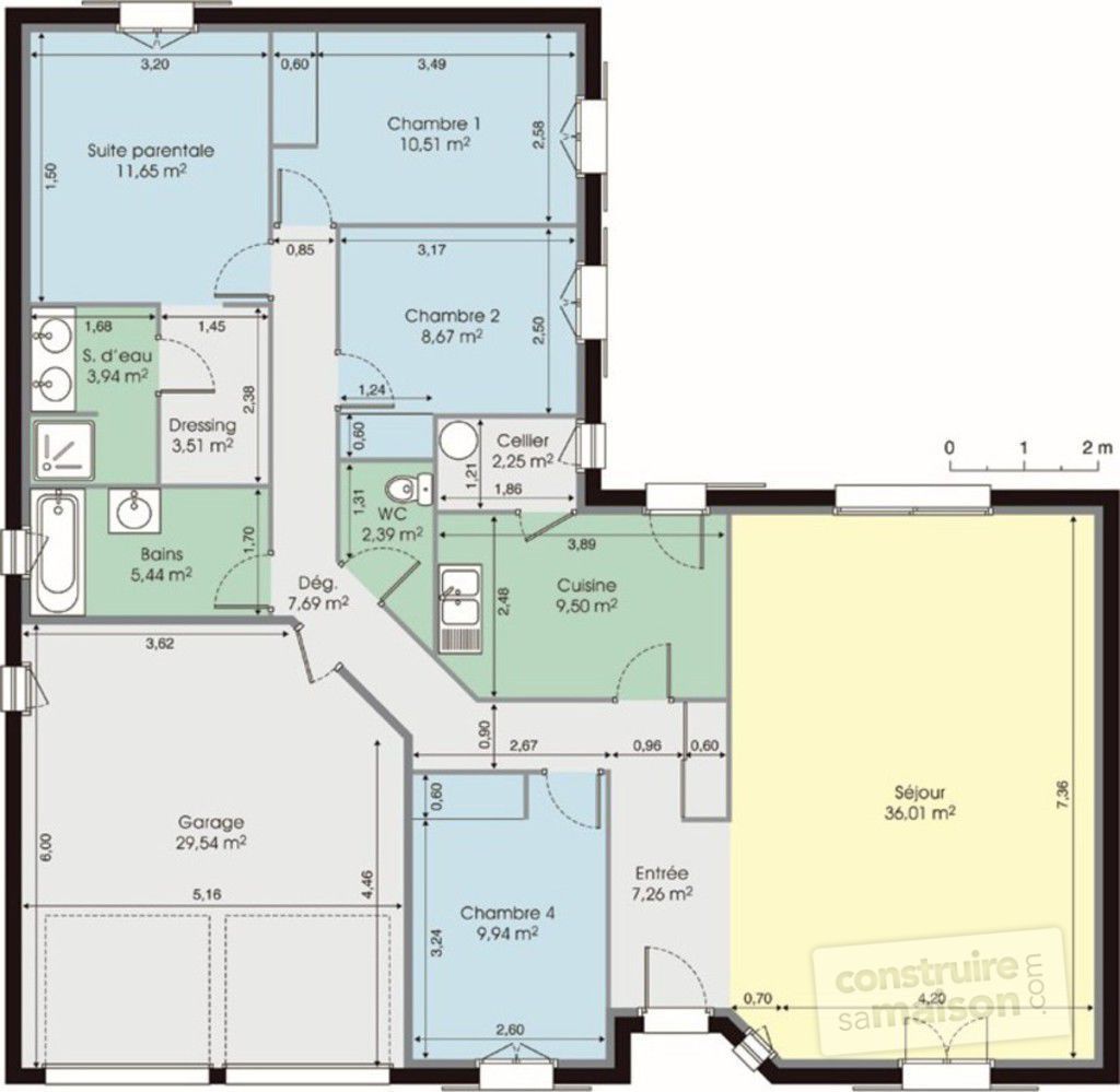 Plan de maison avec double garage