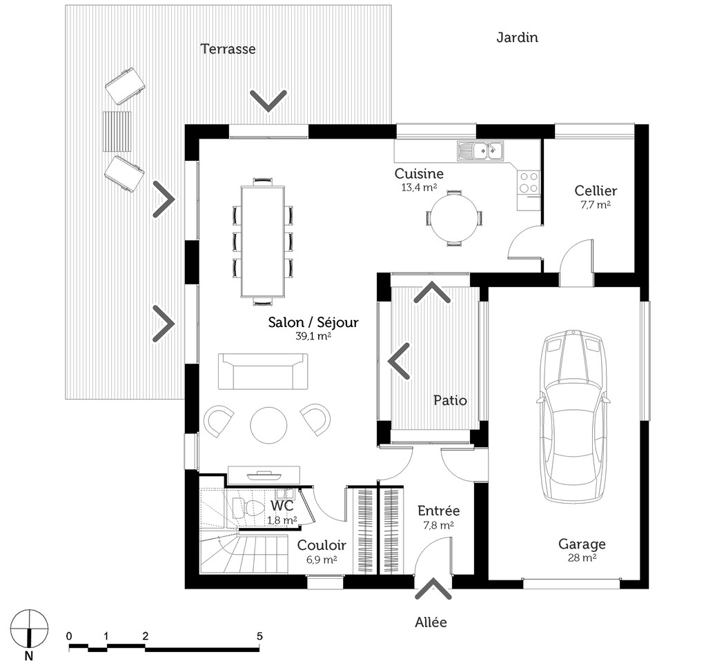 Plan de maison a etage avec mezzanine
