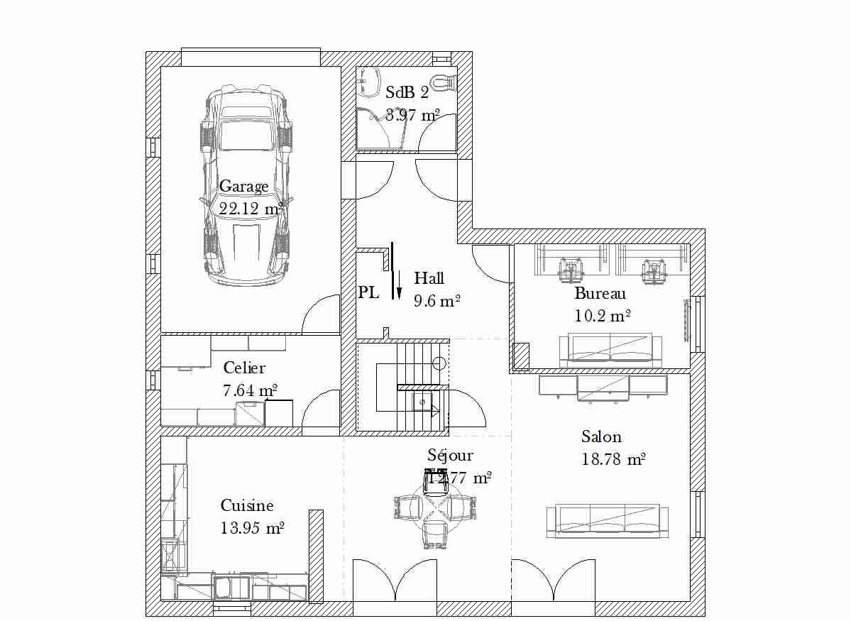 Plan de maison sur sketchup