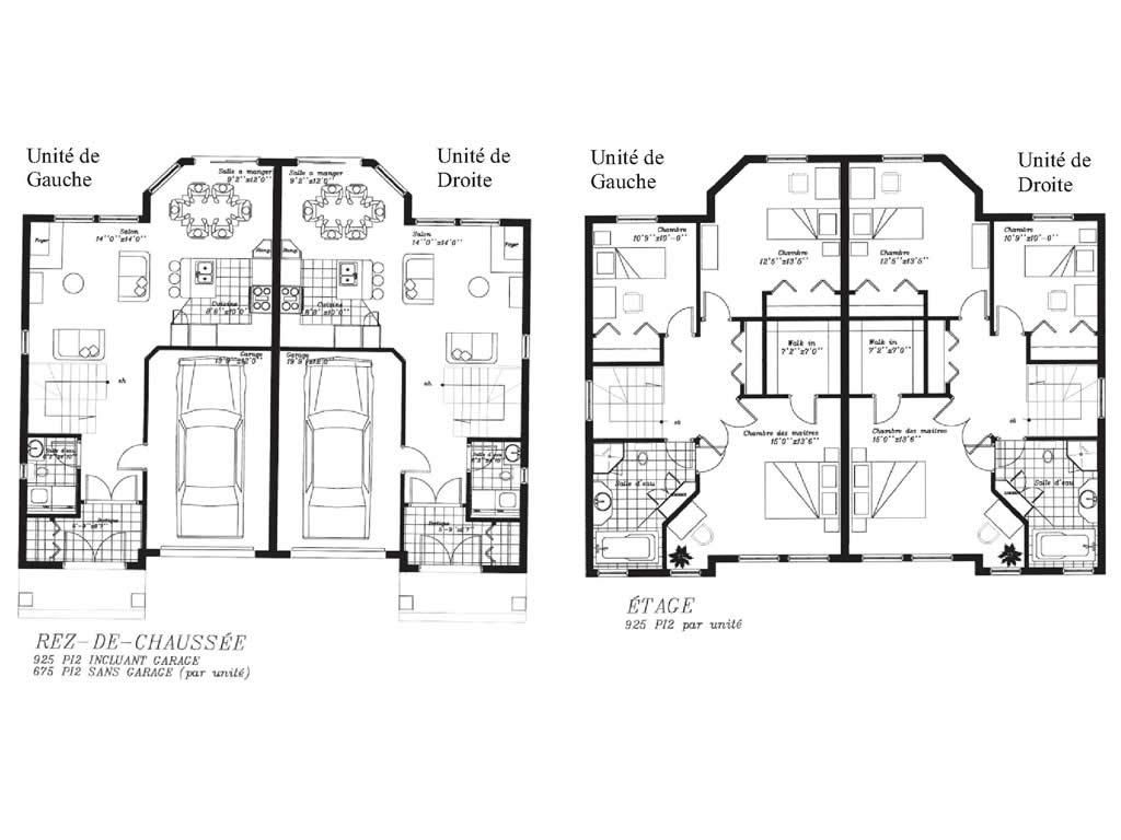 Plan de maison jumelée