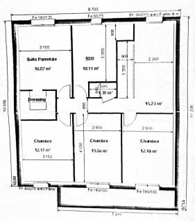 Plan de maison une seul facade