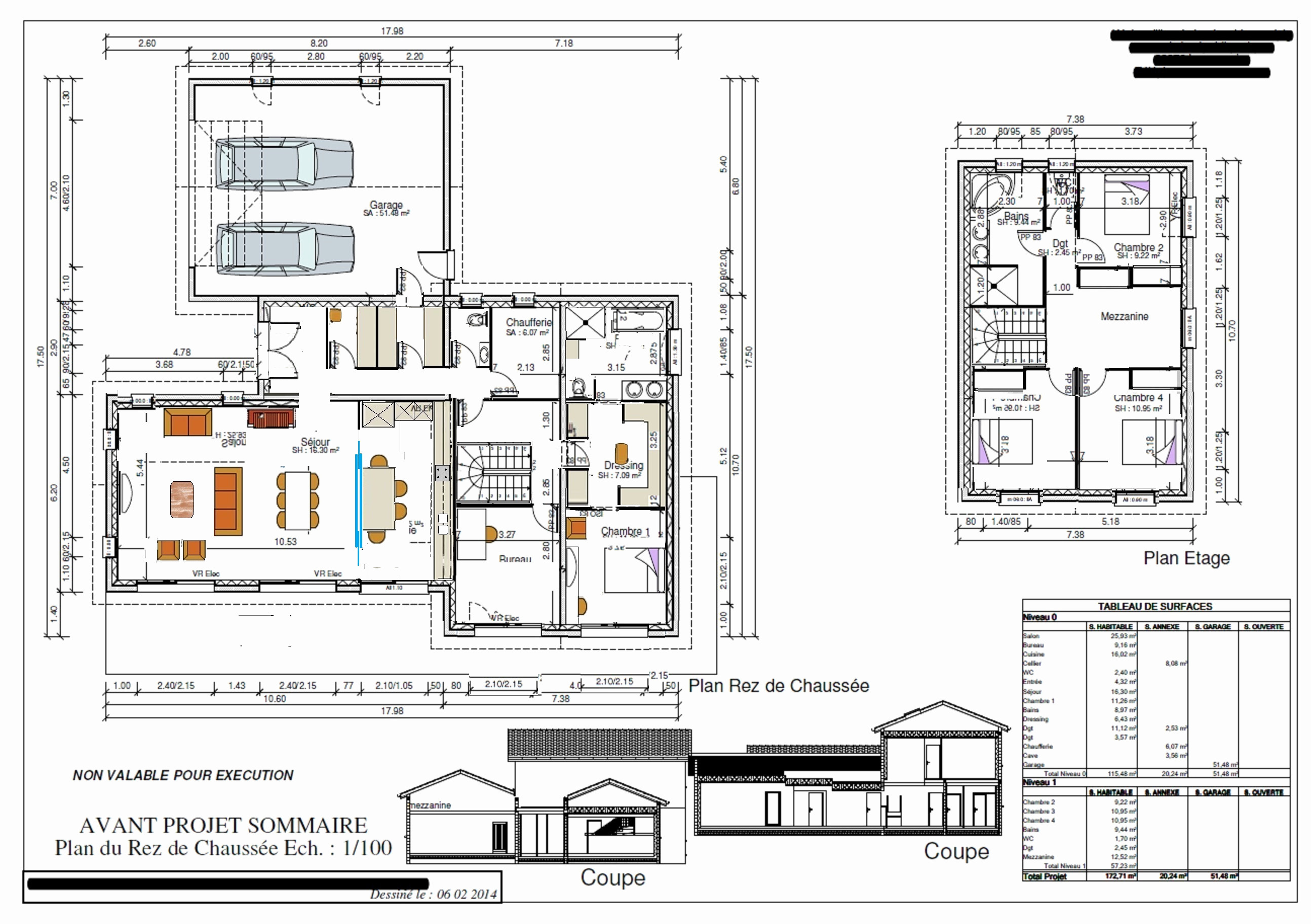 Plan de maison moderne a etage