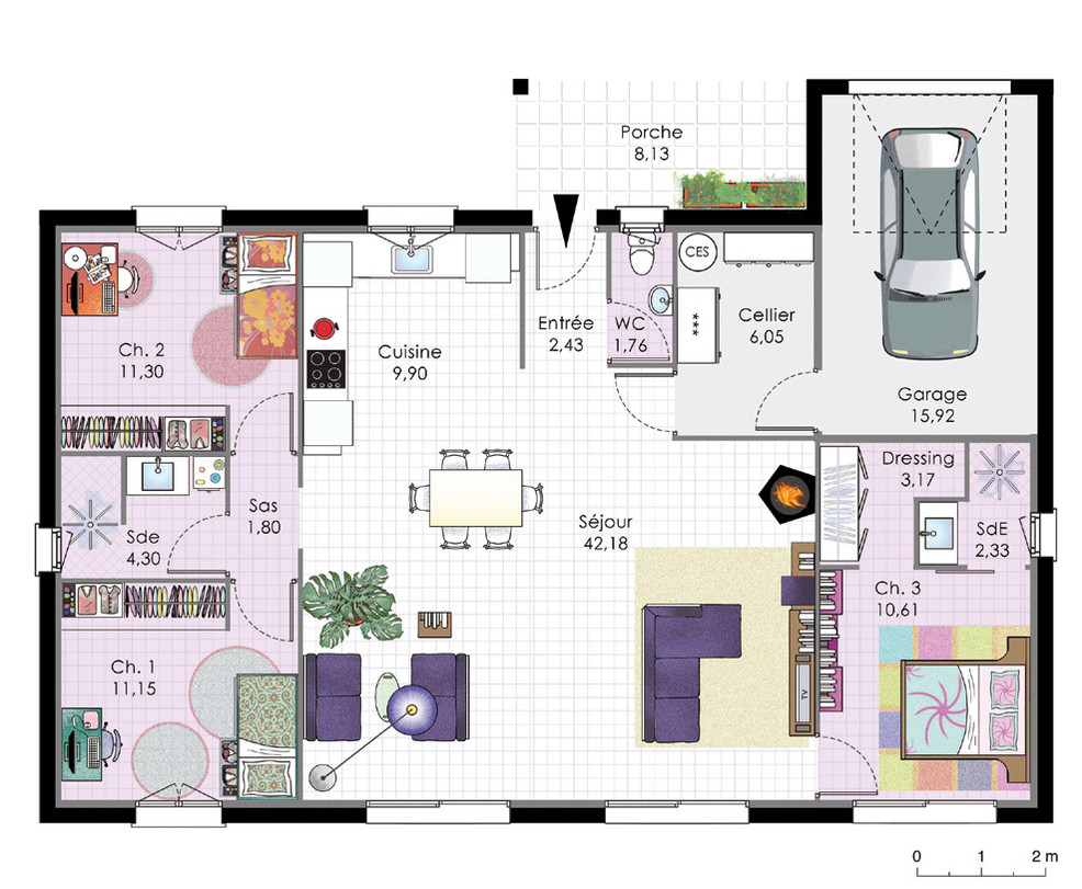 Plan maison americaine plain pied gratuit