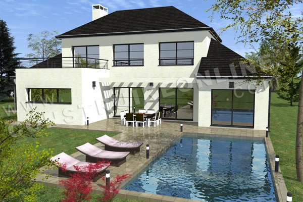 Plan de maison contemporaine cottage