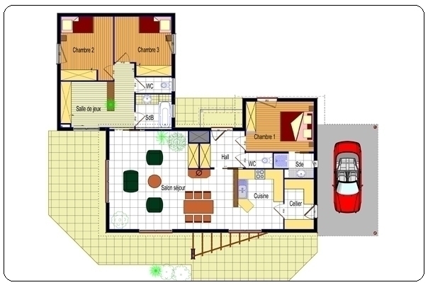 Plan de maison moderne de plain pied